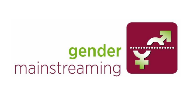 Logo mit den Symbolen für weiblich und männlich und dem Text: Gender Mainstreaming